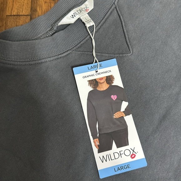 Wildfox I wish it was Saturday broken heart sweatshirt in gray size L NWT - Picture 8 of 13